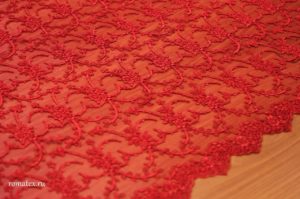 Ткань для штор кружево декор цвет красный