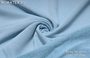 Теплая ткань Футер 3-х нитка петля качество Пенье цвет голубой