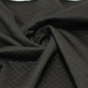 Ткань курточная Трикотаж Стежка ромб цвет черный