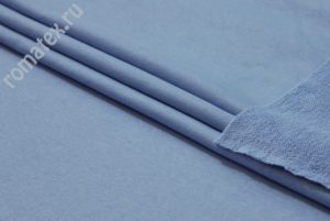 Ткань футер 3-х нитка петля качество пенье цвет серо-голубой
