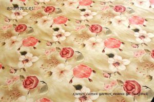 Ткань для штор Сатин Цветок вишни