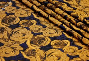 Портьерная ткань Жаккард тафта «РОЗА» цвет Золото
