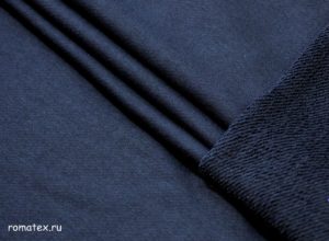 Теплая ткань Футер 3-х нитка петля качество Пенье цвет темно-синий
