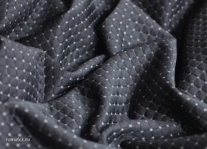 Ткань курточная Стежка Ромб DT019 цвет чёрный