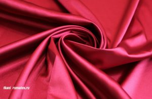 Плотная ткань  Атлас стрейч цвет Красный