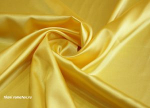 Двусторонняя ткань Атлас цвет желтый